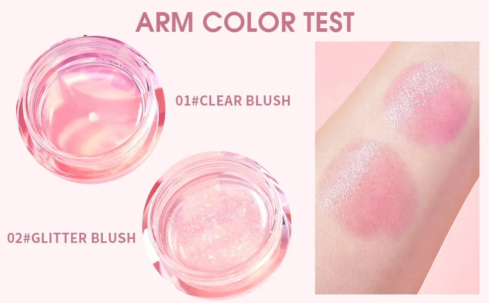 Moisturizing Blush Rouge Magic Color Changing Blusher for Cheek Magic Lip Balm Multi Use Cream Liquid Blush Gel Transparent Lip Gloss Long Lasting Glossy Shiny Blush Makeup (Clear) - color