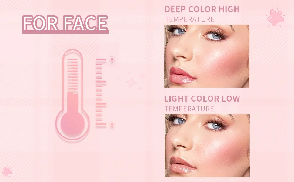 Moisturizing Blush Rouge Magic Color Changing Blusher for Cheek Magic Lip Balm Multi Use Cream Liquid Blush Gel Transparent Lip Gloss Long Lasting Glossy Shiny Blush Makeup (Clear) - face