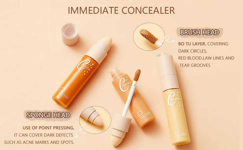 Concealer Stick Makeup  Double Head Conceals  Covers  Hydrates  Highlights  12 Shades  All-Day Wear  Lightweight  0.46 Fl Oz (02) - Concealer