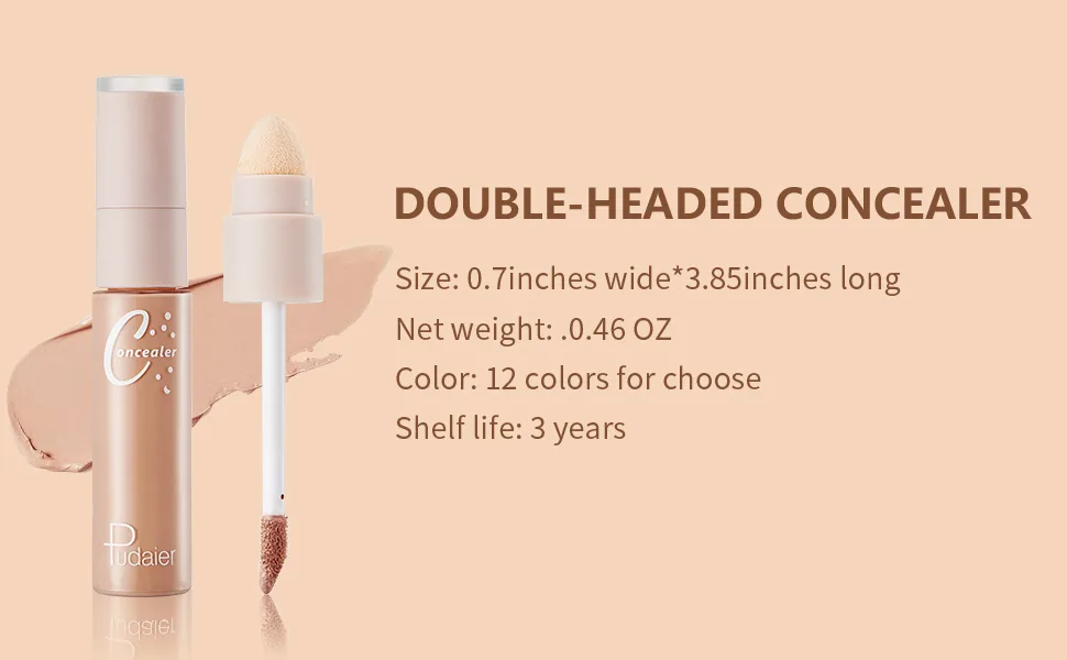 Concealer Stick Makeup  Double Head Conceals  Covers  Hydrates  Highlights  12 Shades  All-Day Wear  Lightweight  0.46 Fl Oz (02) - Concealer
