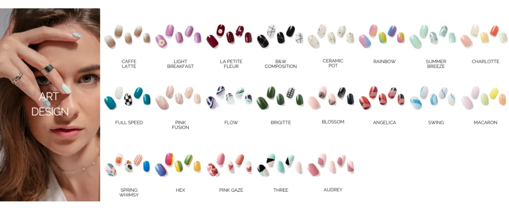 NAILOG Semi Cured Gel Nail Strips (20 Extra Long Stickers/Wraps) | Glossy & Long Lasting Soft Gel Finishing | Pink Moonlight - Art Nail Designs