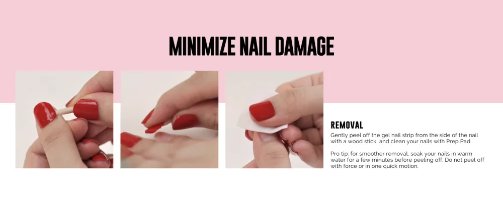 NAILOG Semi Cured Gel Nail Strips (20 Extra Long Stickers/Wraps) | Glossy & Long Lasting Soft Gel Finishing | Pink Moonlight - NAILOG