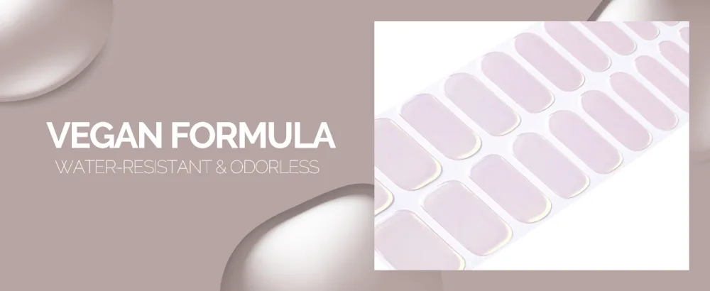 NAILOG Semi Cured Gel Nail Strips (20 Extra Long Stickers/Wraps) | Glossy & Long Lasting Soft Gel Finishing | Pink Moonlight - NAILOG