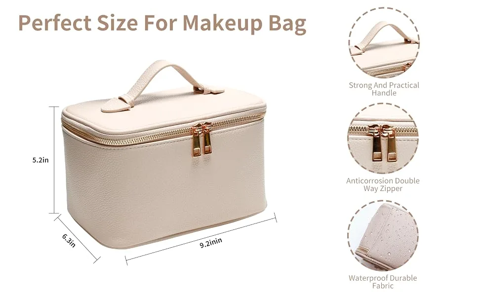 Atopskins Revolutionary Travel Makeup Bag with LED Lights Mirror   Professional Cosmetic Storage  Waterproof Leather - makeup organizer bag