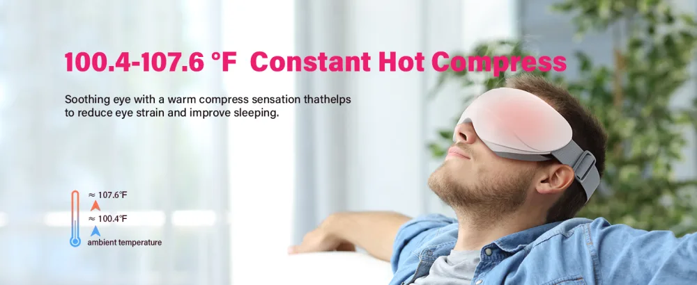 ANDFZ Intelligent White - ANDFZ Steam Eye Masks with Heat for Dry Eyes, Mothers Day Gifts Bluetooth Music Heated Eye Mask