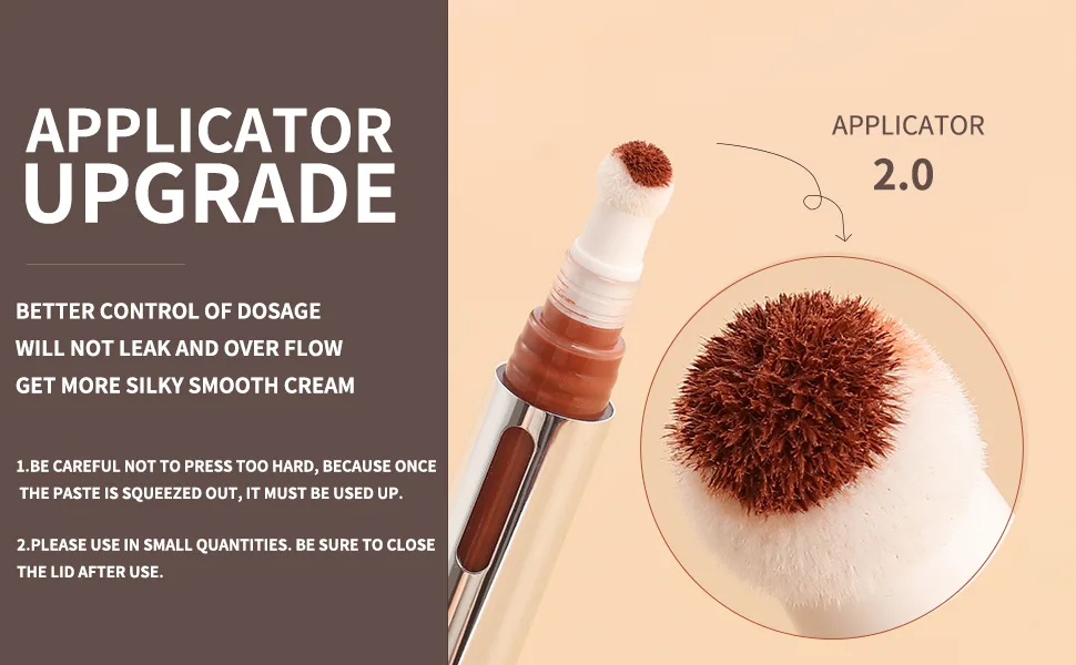 Vodisa Concealer Stick Liquid Face Contour with Applicator Cream Brightener Cushion Foundation Full Coverage Long Lasting Lightweight Under Eyes Blemish Smooth Concealer 02 - concealer