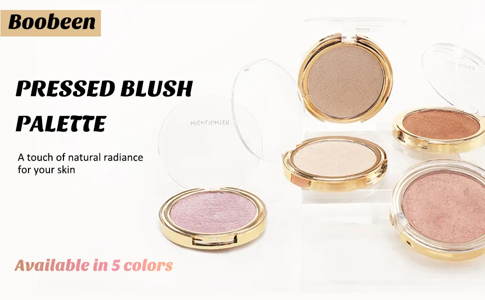 Boobeen Highlighter Powder Palette - Glow Shimmer Illuminator for Face Highlighter Makeup  Long Lasting Brighten Skin 03 - product information 1