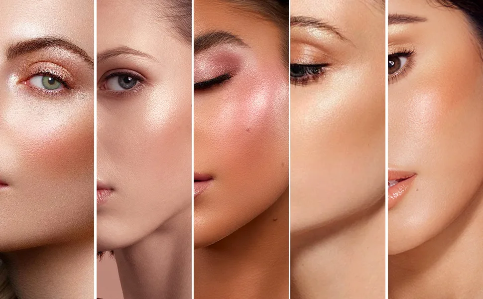 Boobeen Highlighter Powder Palette - Glow Shimmer Illuminator for Face Highlighter Makeup  Long Lasting Brighten Skin 03 - product information 7