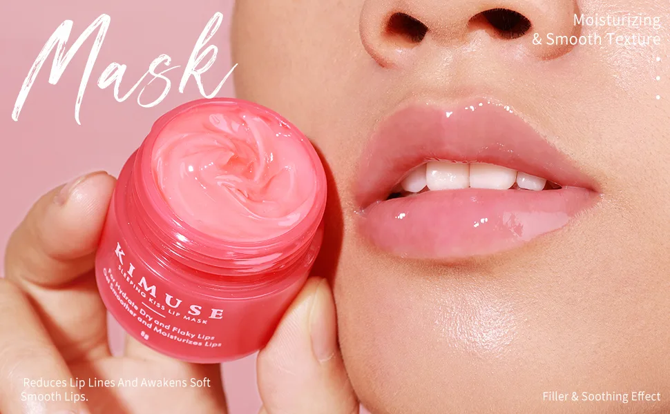 KIMUSE Lip Sleeping Mask Set - Overnight Treatment Lip Care Products | Moisturize & Nourish  Cracked Dry Lips  Intense Hydration with Shea Butter - lip mask