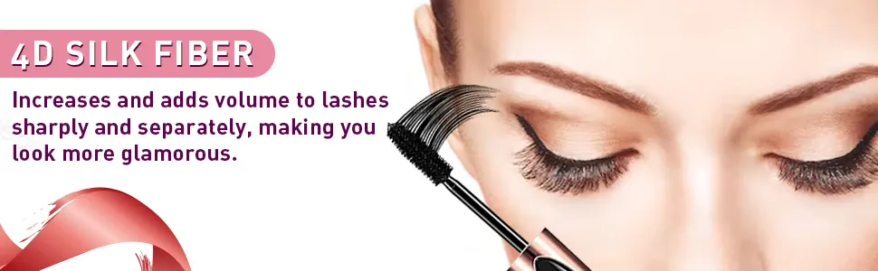 Secret Xpress Control 4D Silk Fiber Lash Mascara  Lengthening and Thick  Volume  Long Lasting  Smudge-Proof  All Day Full  Long  Thick Eyelashes (Brown) - Increases and adds volume