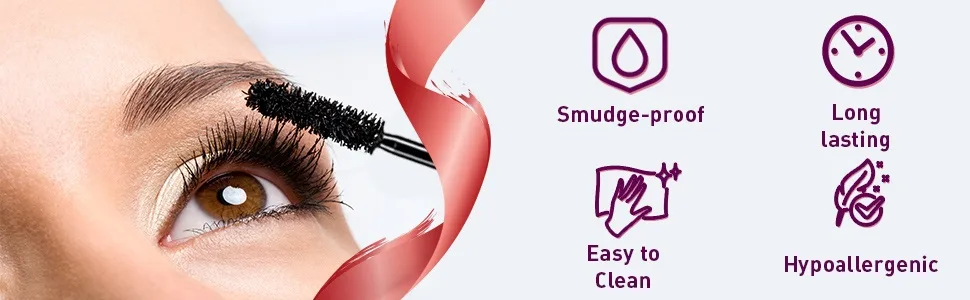 Secret Xpress Control 4D Silk Fiber Lash Mascara  Lengthening and Thick  Volume  Long Lasting  Smudge-Proof  All Day Full  Long  Thick Eyelashes (Brown) - mascara features