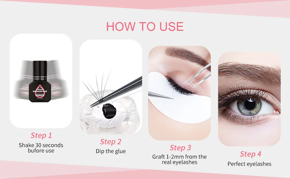 Eyelash Extension Glue  1-2 Sec Drying Time Eyelash Glue Fast Dry Lash Extension Glue 7-8 Weeks Retention Professional Use Only (5ML) - glue3