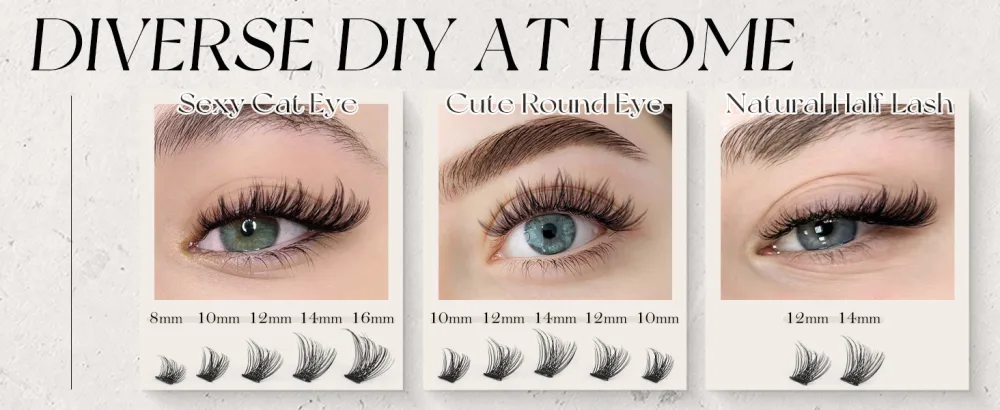 Lash Clusters DIY Lashes Extensions D Curl Individual Lashes 8-16mm Eyelash Clusters 108 pcs Natural Fluffy Cluster Lash Extensions Wispy Eyelashes Extensions DIY at Home by TOOCHUNAG C01 - LASH CLUSTERS