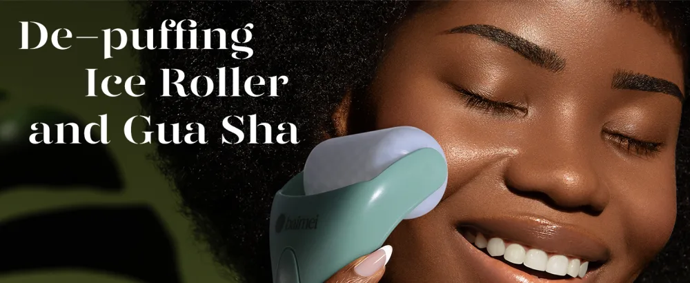 BAIMEI Ice Roller for Face and Gua Sha Facial Tools  Face Eye Massager for Women's Gift Fern - Ice Roller
