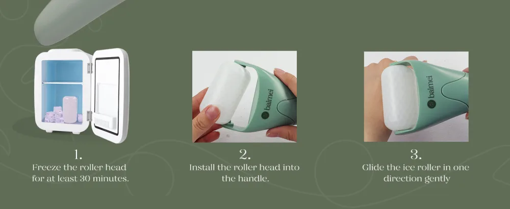 BAIMEI Ice Roller for Face and Gua Sha Facial Tools  Face Eye Massager for Women's Gift Fern - Ice Roller