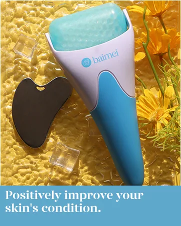 BAIMEI Ice Roller for Face and Gua Sha Facial Tools  Face Eye Massager for Women's Gift Fern - Ice Roller