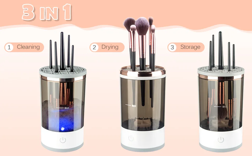 Electric Makeup Brush Cleaner  Makeup Cleaner  Brush Cleaner Fit For All Size Makeup Brush  Beauty Tools  Great Gift For Her  Women  Girlfriend  Female  Valentine's Day - makeup brush cleaner