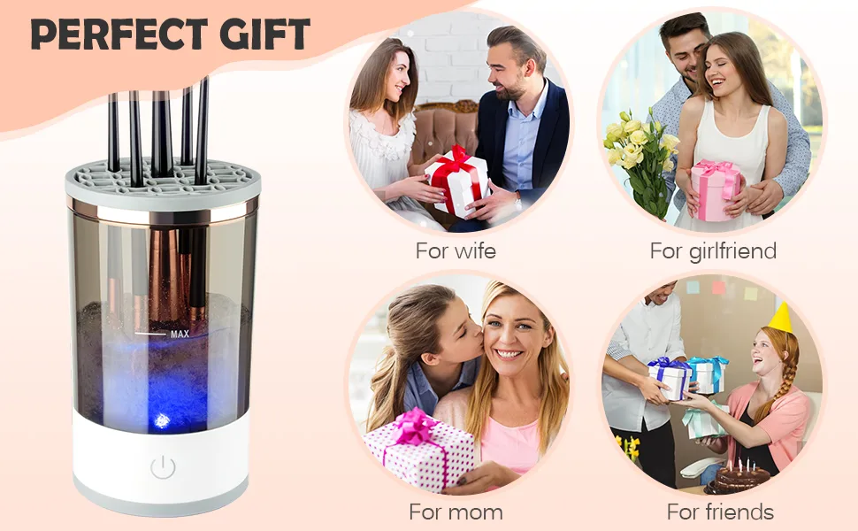 Electric Makeup Brush Cleaner  Makeup Cleaner  Brush Cleaner Fit For All Size Makeup Brush  Beauty Tools  Great Gift For Her  Women  Girlfriend  Female  Valentine's Day - makeup brush cleaner