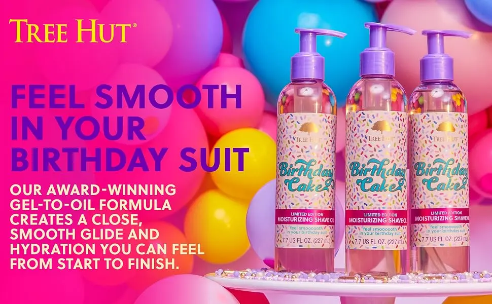 Tree Hut Bare Birthday Cake Hydrating & Moisturizing Shave Oil  7.7 fl oz. - Tree Hut Birthday Cake Shave Oil