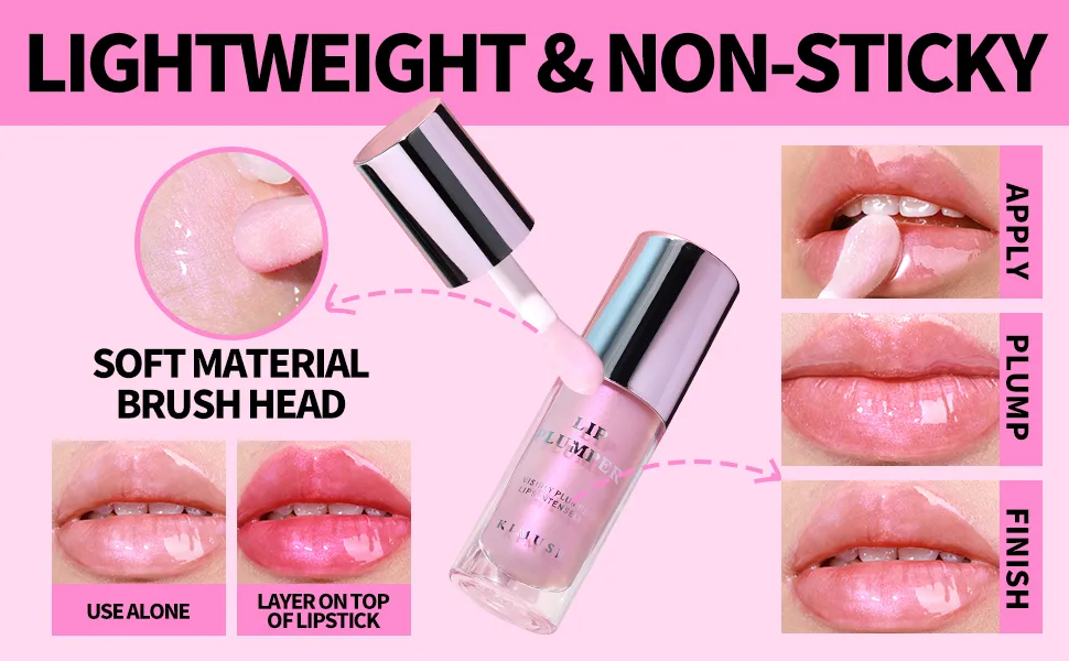 KIMUSE Lip Plumper Gloss  Moisturizing Lip Gloss  Long -Wearing Plumping Gloss  Hydrating and Plumping Lips - lip plumper gloss