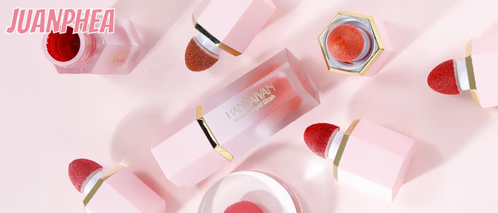 Soft Cream Liquid Blush  Makeup Blush for Cheeks Lightweight Natural Blush Stick with Cushion Applicator Silky Smooth Skin Moisturizing (swipe right) - juanphea liquid blush