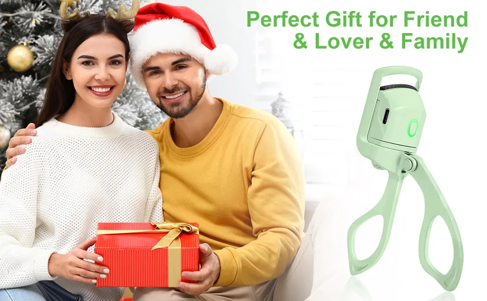                  Heated Eyelash Curlers-Eyelash Curler 24 Hour Long-Lasting Natural Curl USB Rechargeable with 2 Heating Modes with Sensing Heated Silicone Pad (Green) - product information 4