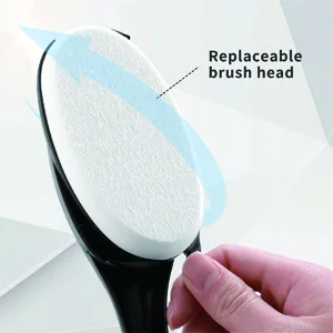 EASACE Body Brush for Back  Long Handle Bath Brush for Showering  Adjustable Head Back Scrubber  Shower Brush with Soft Bristles for Wet or Dry - replacement brush head