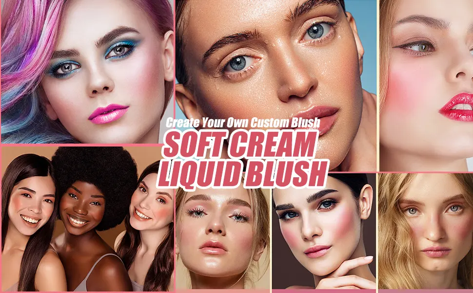 Liquid Blush  Natural Matte Finish Looking  Dewy Cheek Tint  Soft Cream Face Blush Moisturizing Lightweight Blendable Feel Long-Lasting 0.25 oz/7.5ml - 04 - liquid blush