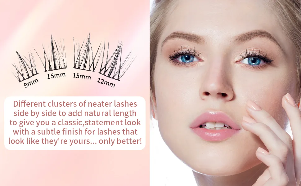 120pcs Lash Clusters DIY Eyelash Extensions D Curl Lash Clusters 9-15mm MIX Eye Lash Clusters  DIY Individual Lash Extension Clusters Reusable Soft & Comfortable - CLUSTER LASHES