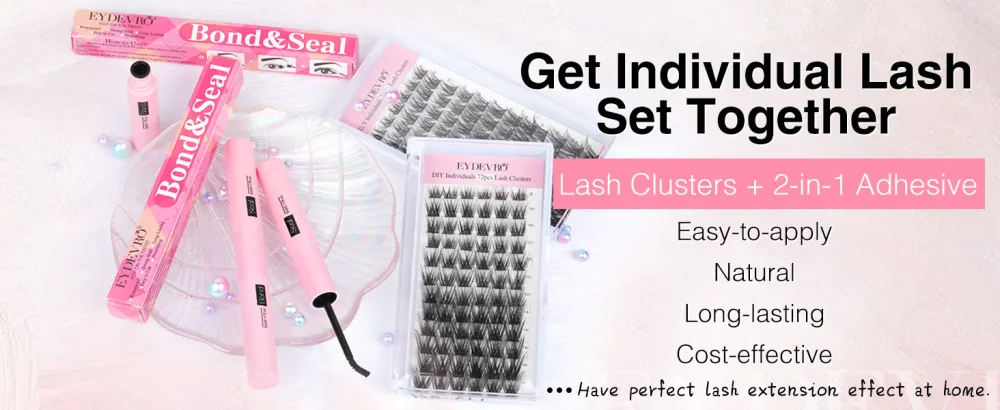Lash Bond and Seal Lash Clusters Glue DIY Eyelash Extensions Adhesive Individual Lash Glue for Sensitive Eyes  Strong Hold 48 Hours & Latex Free  by EYDEVRO - Y28-31A
