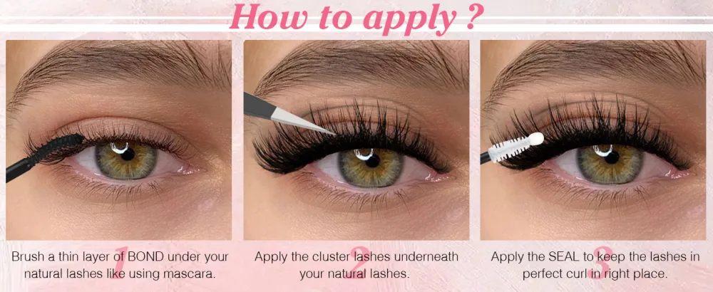 Lash Bond and Seal Lash Clusters Glue DIY Eyelash Extensions Adhesive Individual Lash Glue for Sensitive Eyes  Strong Hold 48 Hours & Latex Free  by EYDEVRO - Y28-31A