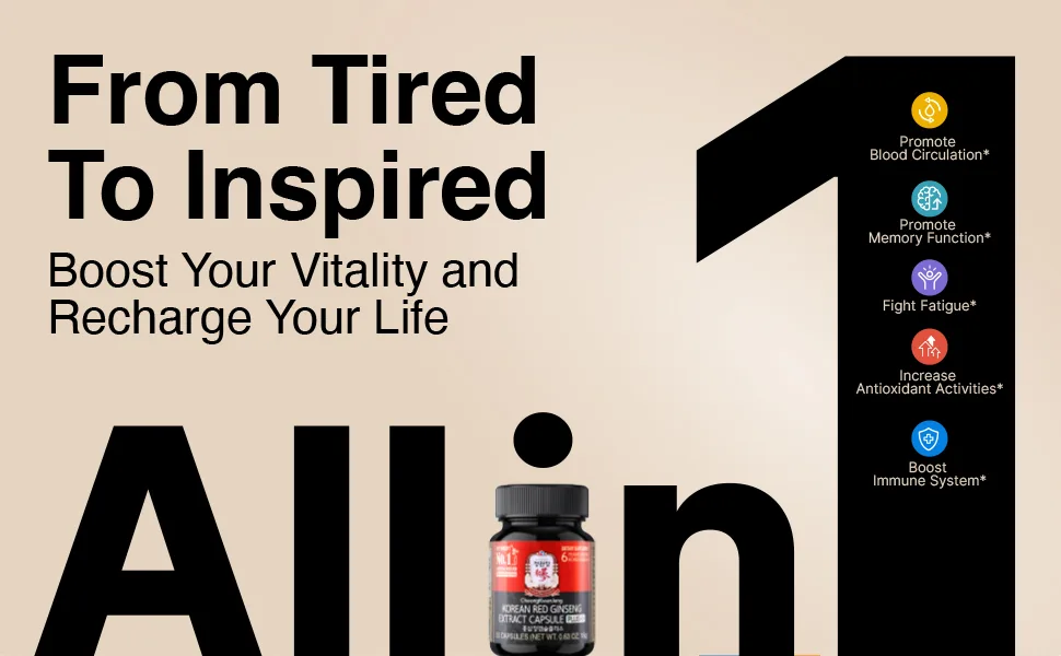 CheongKwanJang Korean Red Ginseng Capsule Plus Extract - 30 Capsules - ginseng