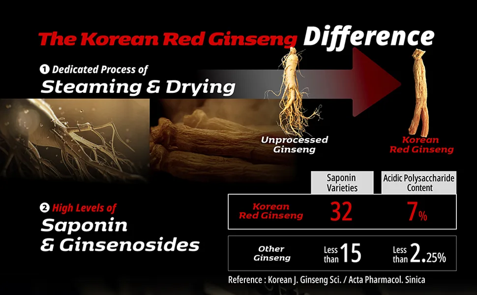CheongKwanJang Korean Red Ginseng Capsule Plus Extract - 30 Capsules - Korean Red Ginseng Difference