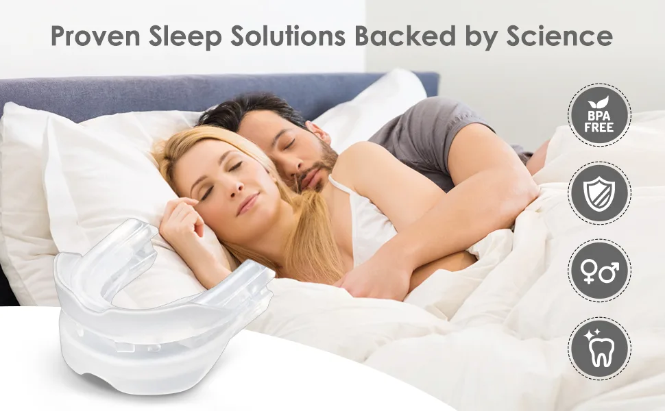 Anti-Snoring Mouthpiece  Anti-Snoring Devices  Professional & Comfortable Adjustable snore mouthpiece   Helps Stop Snoring for Men/Women Clear-999 - product information 1