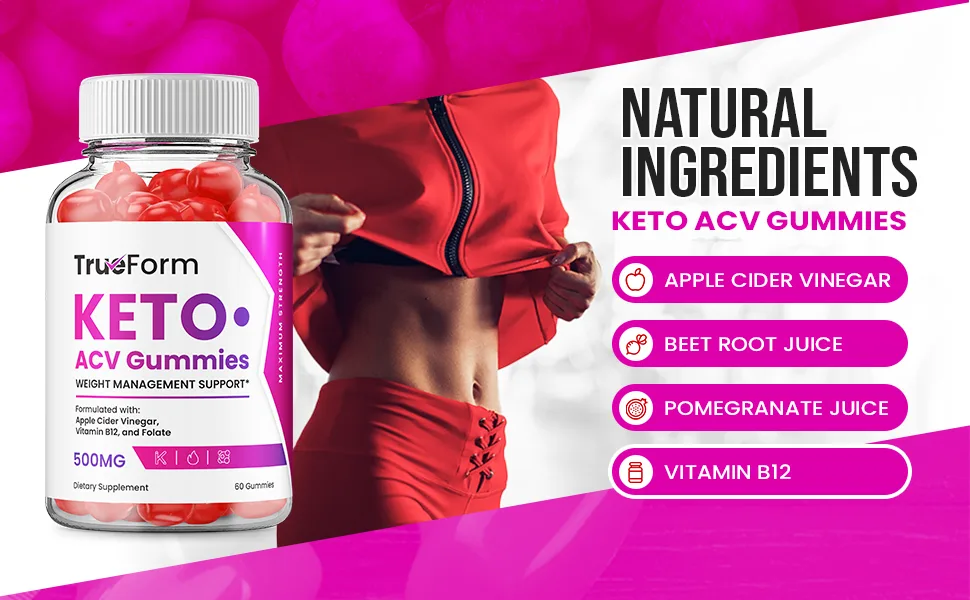 True Form Keto Plus ACV Gummies TrueForm ACV Advanced Keto Formula Shark Plus Apple Cider Vinegar Keto Tank Gummies Dietary Supplement B12 Beet Root Juice (60 Gummies) - True Form Keto Apple cider vinegar advanced weight loss formula belly fat management ketones