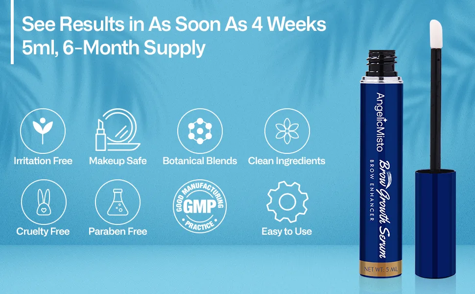 Eyebrow Growth Serum  Eyebrow Growth Serum For Thicker Brows  Eyebrow Serum To Grow Brows  Rapid Brow Growth Serum As Soon As in 4 Weeks  6-Month Supply - Eyebrow Growth Serum