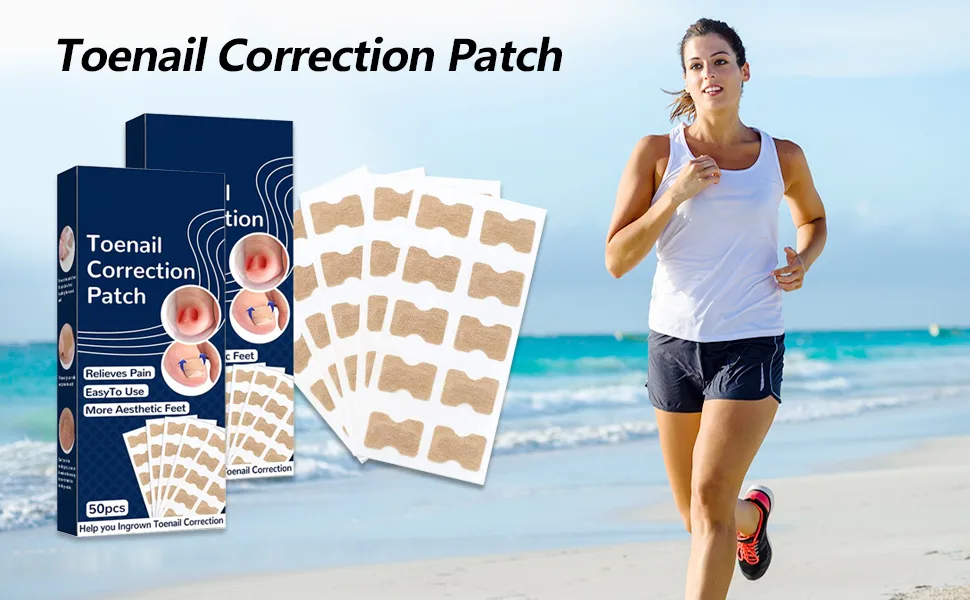 100 PCS Toenail Correction Patch  Breathable Self-Adhesive Elastic Toenail Correction Patch  Health Toenail Corrector Patch  Ingrown Toenail Correction Stickers Blue - product information 1