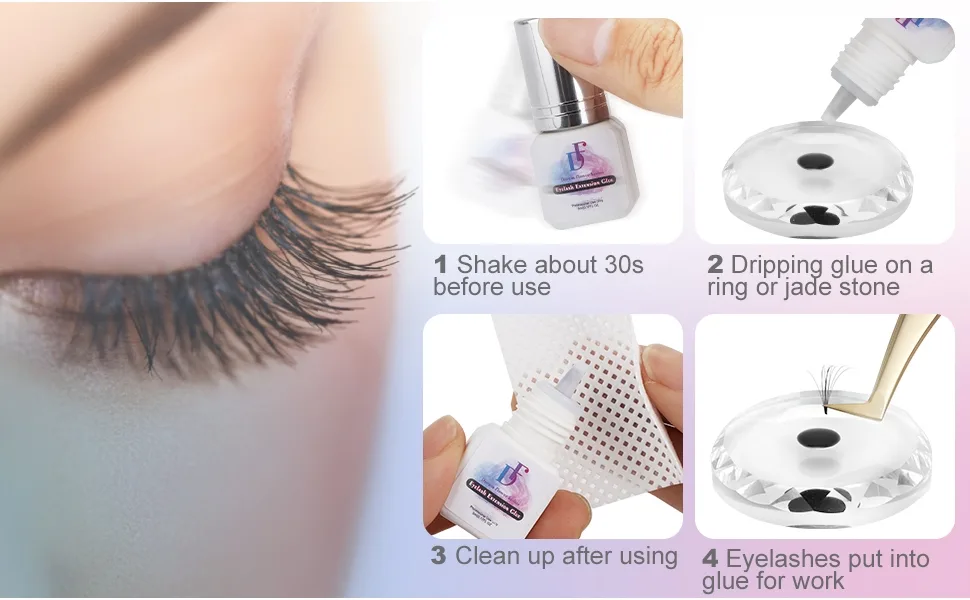 Lash Extension Glue  DF 0.5S Lash Glue for Eyelash Extensions 7-8 Weeks Retention Eyelash Glue Professional Use(5ML) 0.5s fast drying - eyelash extension glue