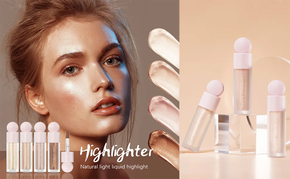 Erinde Liquid Highlighter Makeup  Face Highlighter Bronzer Makeup Stick  Natural Glossy Finish  Lightweight Blendable Silky Smooth Cream Face Illuminator Makeup  Cruelty-free  01 MOONLIGHT - liquid highlighter face highlighters luminizers highlighters makeup highlighter