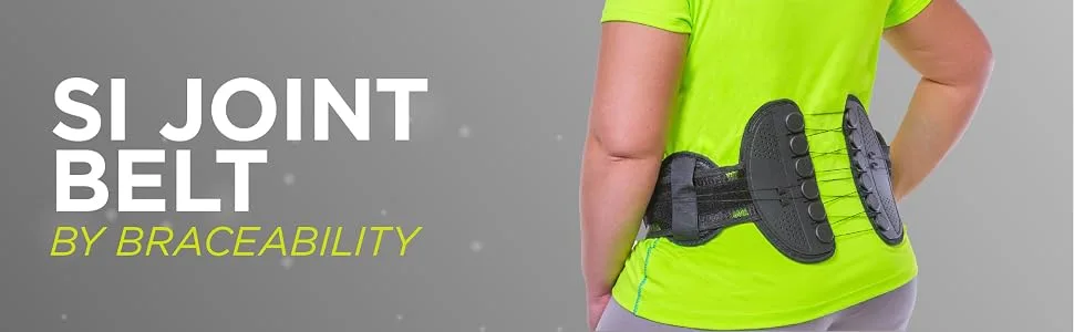 BraceAbility SI Joint Belt - Sacroiliac Compression Back Brace for Sacral Dysfunction  Coccyx Pain Relief and Bruised or Broken Tailbone Inflammation Treatment with Hip Support Pads (One Size) - braceability si joint bet