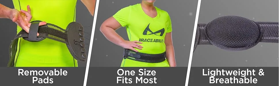 BraceAbility SI Joint Belt - Sacroiliac Compression Back Brace for Sacral Dysfunction  Coccyx Pain Relief and Bruised or Broken Tailbone Inflammation Treatment with Hip Support Pads (One Size) - our sacroiliac joint brace is one size fits most