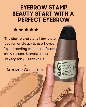 Eyebrow Stamp Stencil Kit - 1 Step Eye Brow Stencil Kit for Beginners  Brow Stencil and Stamp Kit Long-lasting  Smudge-Proof & Waterproof  24 Reusable Eyebrow Shapes Stencils for Perfect Brow Shape (Dark Black) - product information 6