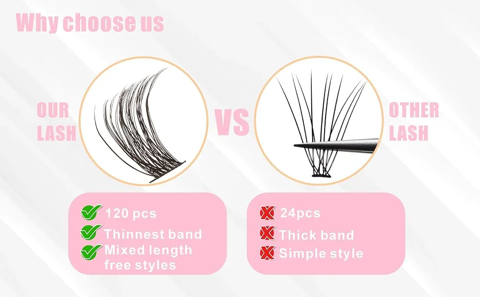 DAHPURE Long-lasting Eyelash Extension Kit 120 PCS DIY Lash Extension Kit at Home Friendly for Lash Extension Beginners Individual Lashes Kit all Tools Included - product information 3
