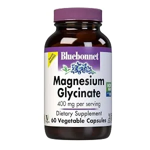 Bluebonnet Nutrition Magnesium Aspartate 400 mg  200 Vegetarian Capsules Vegetable 200 Count (Pack of 1) - Magnesium Glycinate