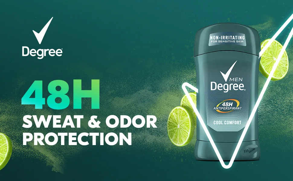 Degree Men Antiperspirant Deodorant Stick Cool Comfort 48 Hour Protection Non Irritating 2.7 oz 2.7 Ounce (Pack of 1) - Degree Men Cool Comfort Product with texture