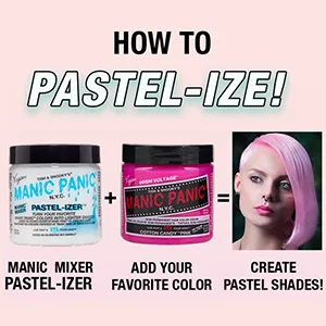 MANIC PANIC Ultra Violet Hair Dye - Classic High Voltage - Semi Permanent Cool  Blue-toned Violet Hair Color - Vegan  PPD And Ammonia Free (4oz) Ultra Violet 4 Fl Oz (Pack of 1) - how to pastelize