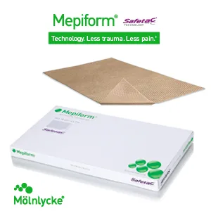 Mepiform with Safetac Technology 4x7  5 Count  Self Adherent Soft Silicone Sheeting for Scar Reduction 5 Count (Pack of 1) - Molnlycke_Mepiform
