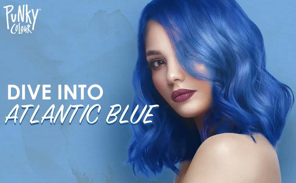 Punky Atlantic Blue Semi Permanent Conditioning Hair Color  Vegan  PPD and Paraben Free  lasts up to 35 washes  3.5oz Atlantic Blue 3.5 Fl Oz (Pack of 1) - Punky Colour Semi-Permanent Conditioning Hair Color - Atlantic Blue, 3.5oz