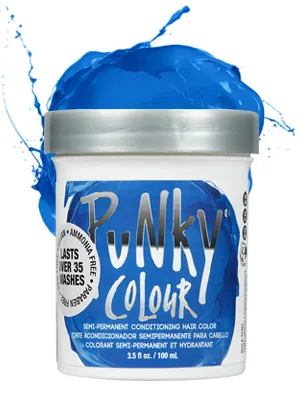 Punky Atlantic Blue Semi Permanent Conditioning Hair Color  Vegan  PPD and Paraben Free  lasts up to 35 washes  3.5oz Atlantic Blue 3.5 Fl Oz (Pack of 1) - Punky Colour Semi-Permanent Conditioning Hair Color - Atlantic Blue, 3.5oz