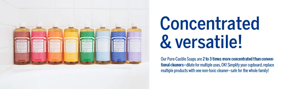 Dr. Bronner's Magic Soaps: Liquid Castile Soap  Lavender 8 oz (4 pack) Lavender 8 Fl Oz (Pack of 1) - Liquid Soaps, Concentrated & Versatile